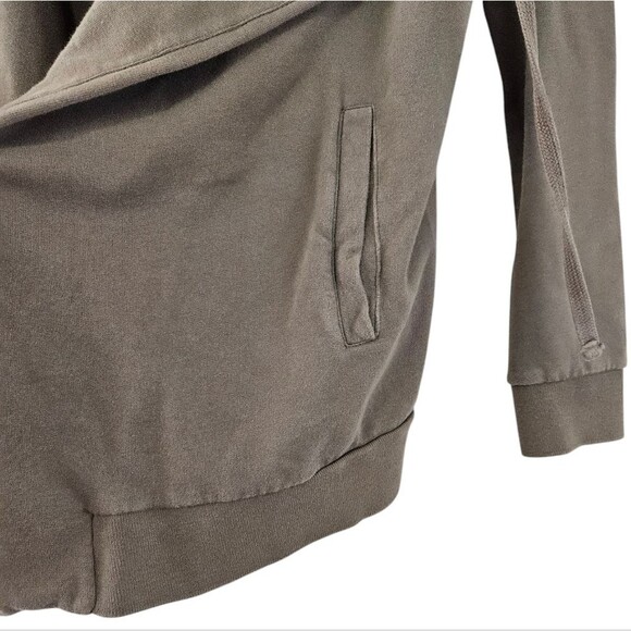AllSaints Brooke Sweat Knit Jersey Waterfall Front Brown Jacket womens size Smal - Picture 5 of 9